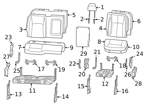 Rear Seat Components for 2024 Ram 3500 #0