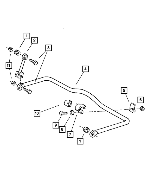 5118696AA - Rear Suspension: Sway Bar Link, Right Or Left for Mopar Image