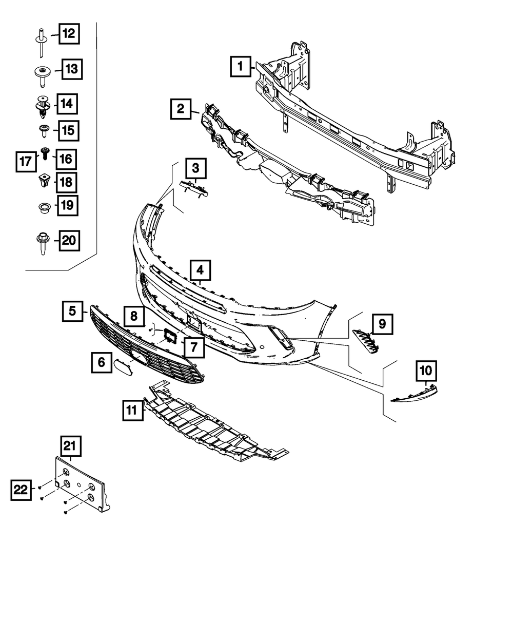 Fascia Bracket, Left - Mopar (68607279AA)