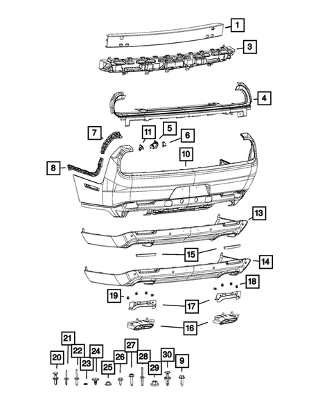 Rear Bumper and Fascia for 2017 Dodge Challenger #0
