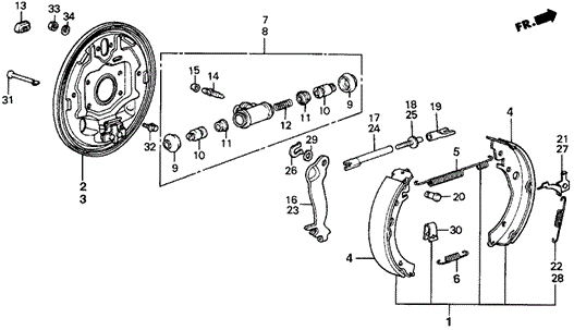Rear Brake Shoe for 1984 Honda Wagovan #0