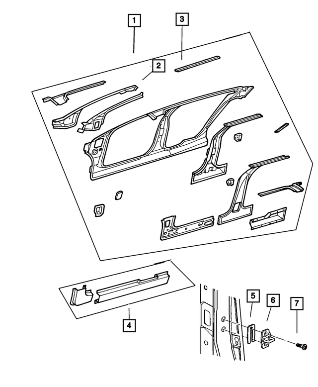 4580399AG - Body Sheet Metal Except Doors: Body Side Sill, Left for Mopar Image