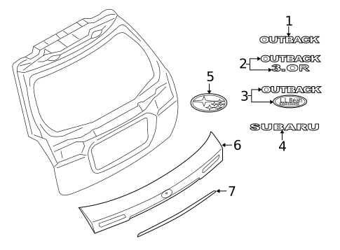 Exterior Trim - Lift Gate for 2009 Subaru Outback #0