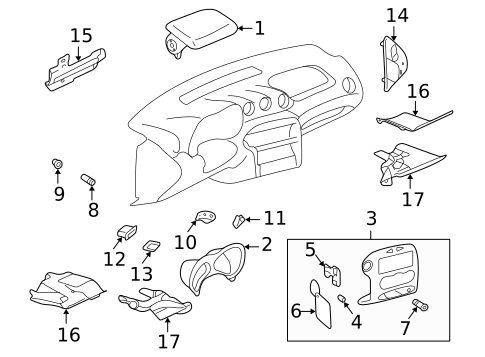 Instrument Panel Components for 2003 Pontiac Grand Am #0