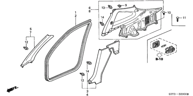 Pillar Garnish for 2000 Honda Insight #0