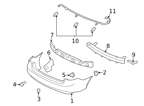 Bumper & Components - Rear for 2006 Kia Optima #1