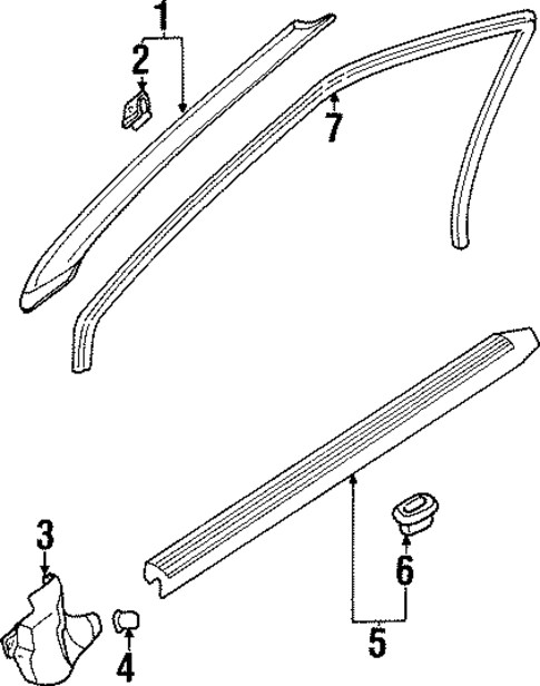 Interior Trim - Pillars for 2001 Mitsubishi Mirage #1