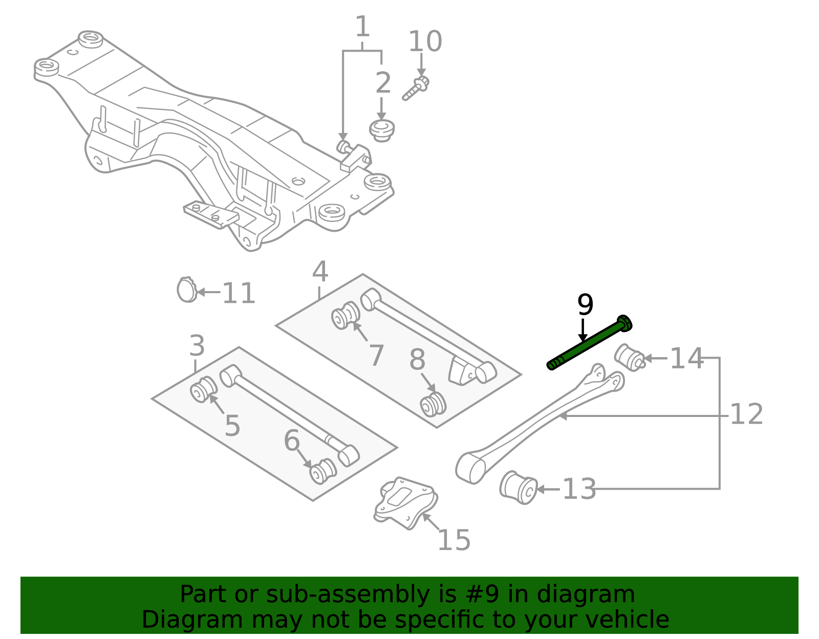 1990-2008 Subaru Bushing Mount Bolt 20540AA001 | Subaru Parts Guys