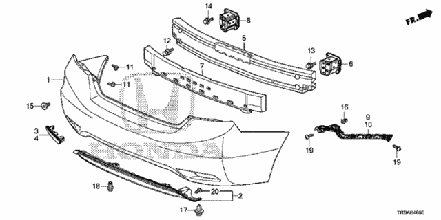 Rear Bumper (1) for 2013 Honda Civic #0