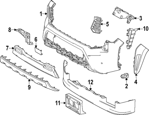 Bumper & Components - Front for 2024 Toyota Tacoma #0