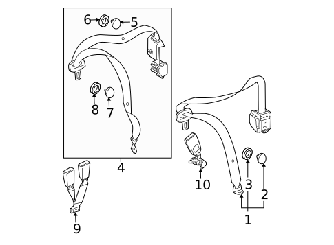 Rear Seat Belts for 2000 Mercedes-Benz CLK430 #2