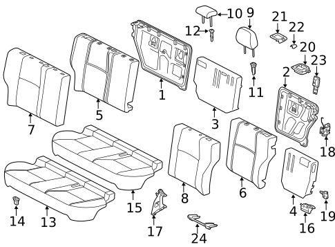 Rear Seat Components for 2011 Lexus CT200h #0