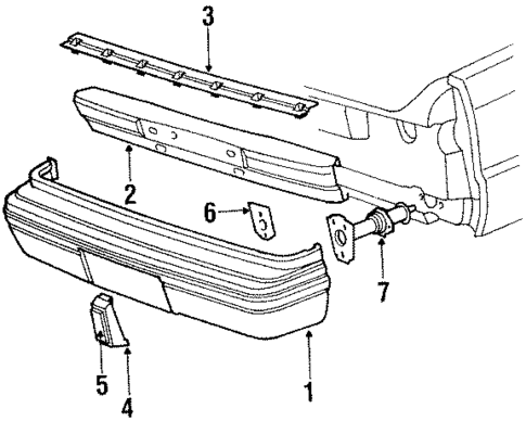 Bumper & Components - Rear for 1990 Chrysler New Yorker #1