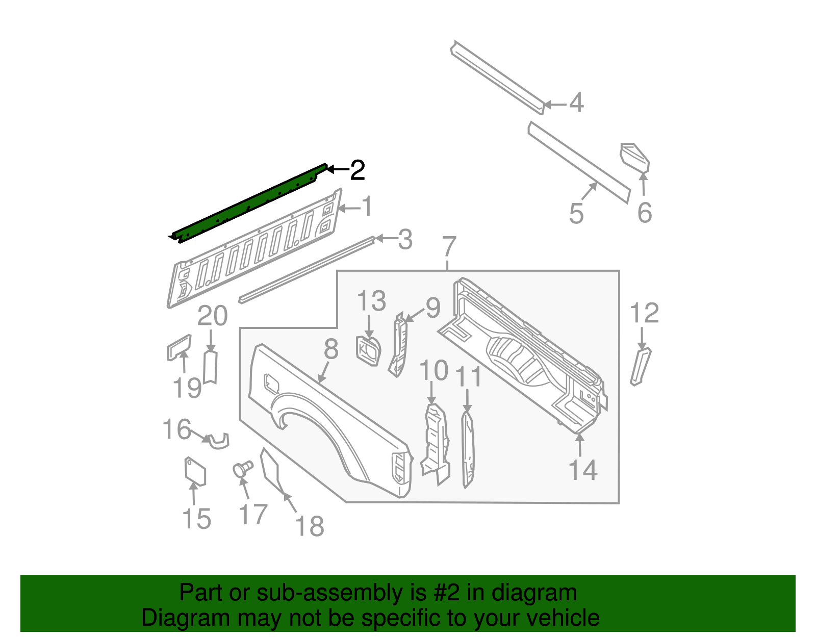 Truck Bed Panel Bracket - Nissan (K3106-9BFMA)