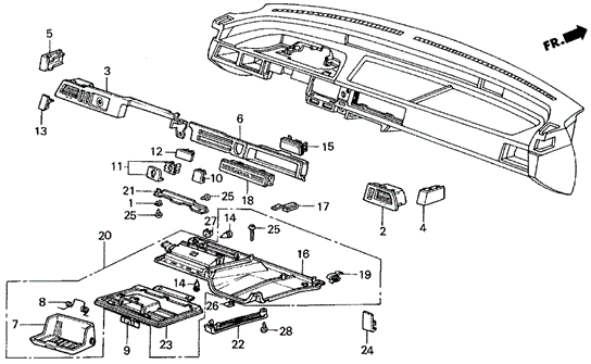 Instrument Garnish for 1984 Honda Civic #0
