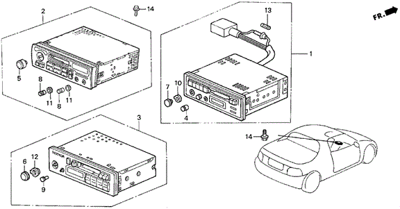 Auto Radio for 1995 Honda Civic del Sol #0