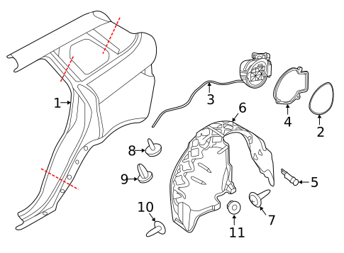 Quarter Panel & Components for 2012 Land Rover Range Rover Evoque #1