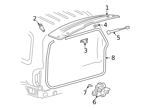 Glass - Lift Gate for 2006 Jeep Liberty #0