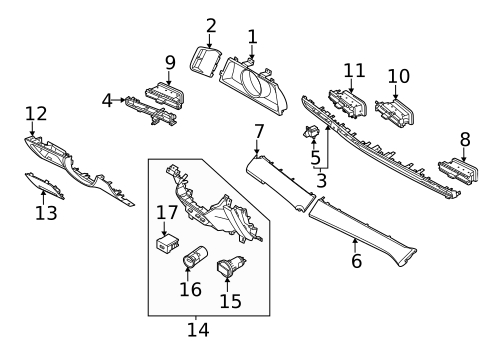 Instrument Panel Components for 2021 Hyundai Elantra #1
