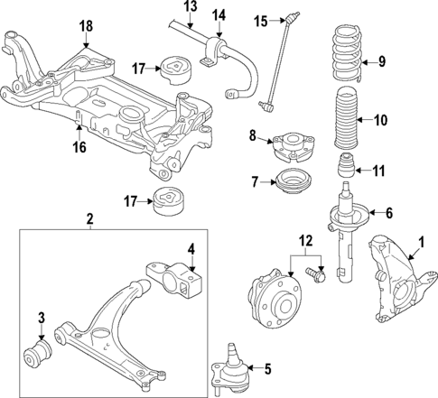 Front Suspension for 2009 Volkswagen Rabbit #0