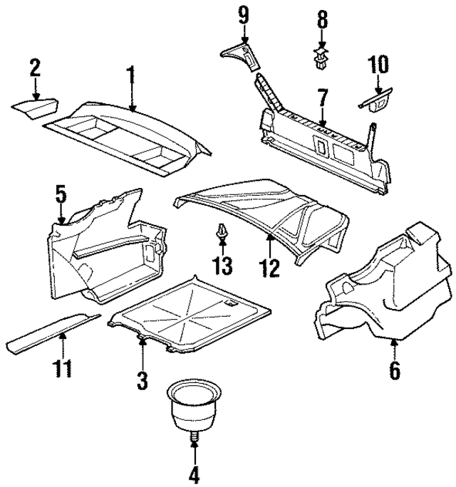 12469001499A88 - Body: Pkg Tray Trim for Mercedes-Benz Image