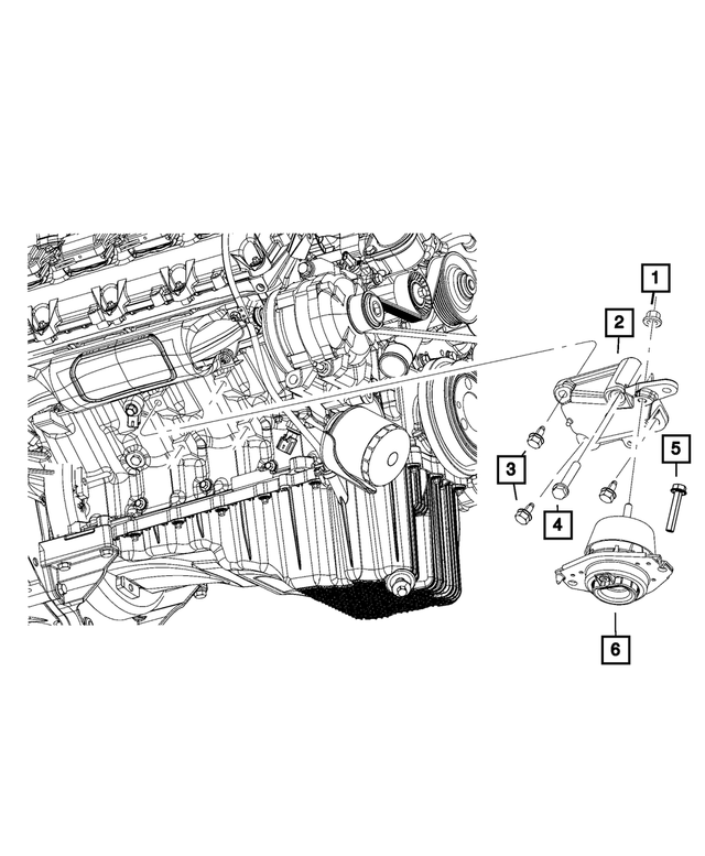 « 6102019 – 5.7L Gas; Engine : Tête Hexagonale Boulon Et Rondelle, Montage pour Mopar Image »