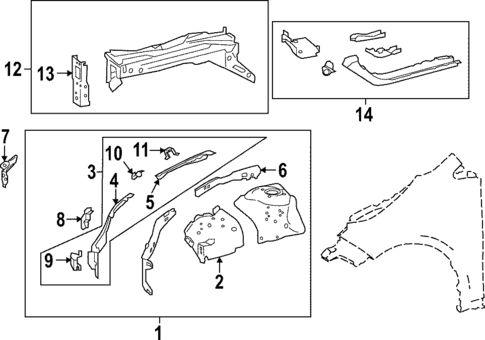 Structural Components & Rails for 2022 Toyota Corolla Cross #0