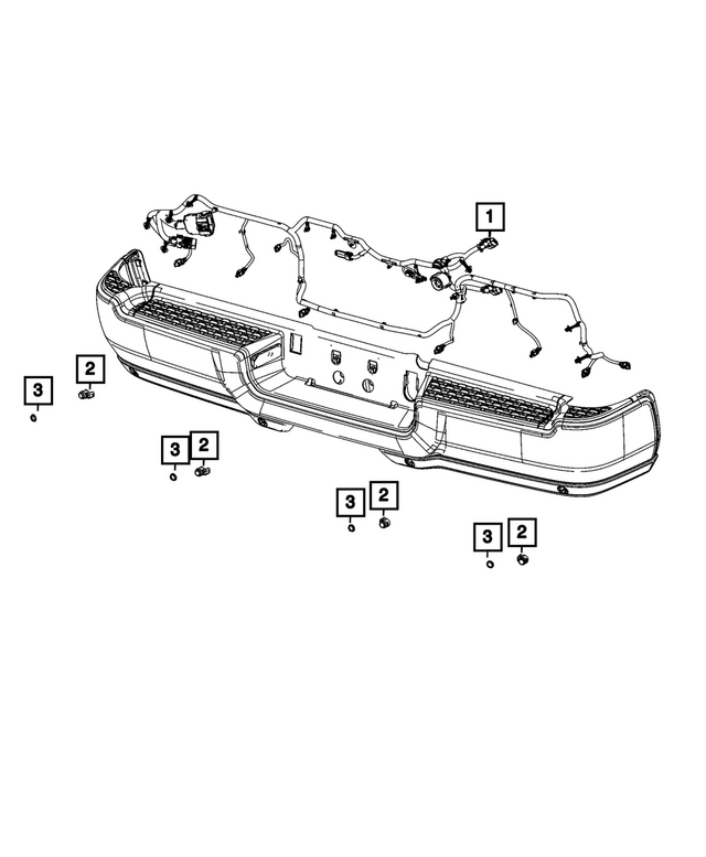 68646792AA - Frame, Bumper and Fascia: Rear Bumper Wiring for Mopar Image image