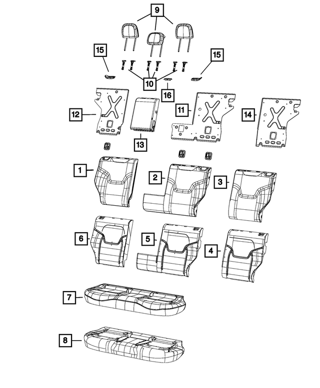 6SF92LXHAA - Interior Trim: Rear Headrest, Right &amp; Left for Mopar Image image