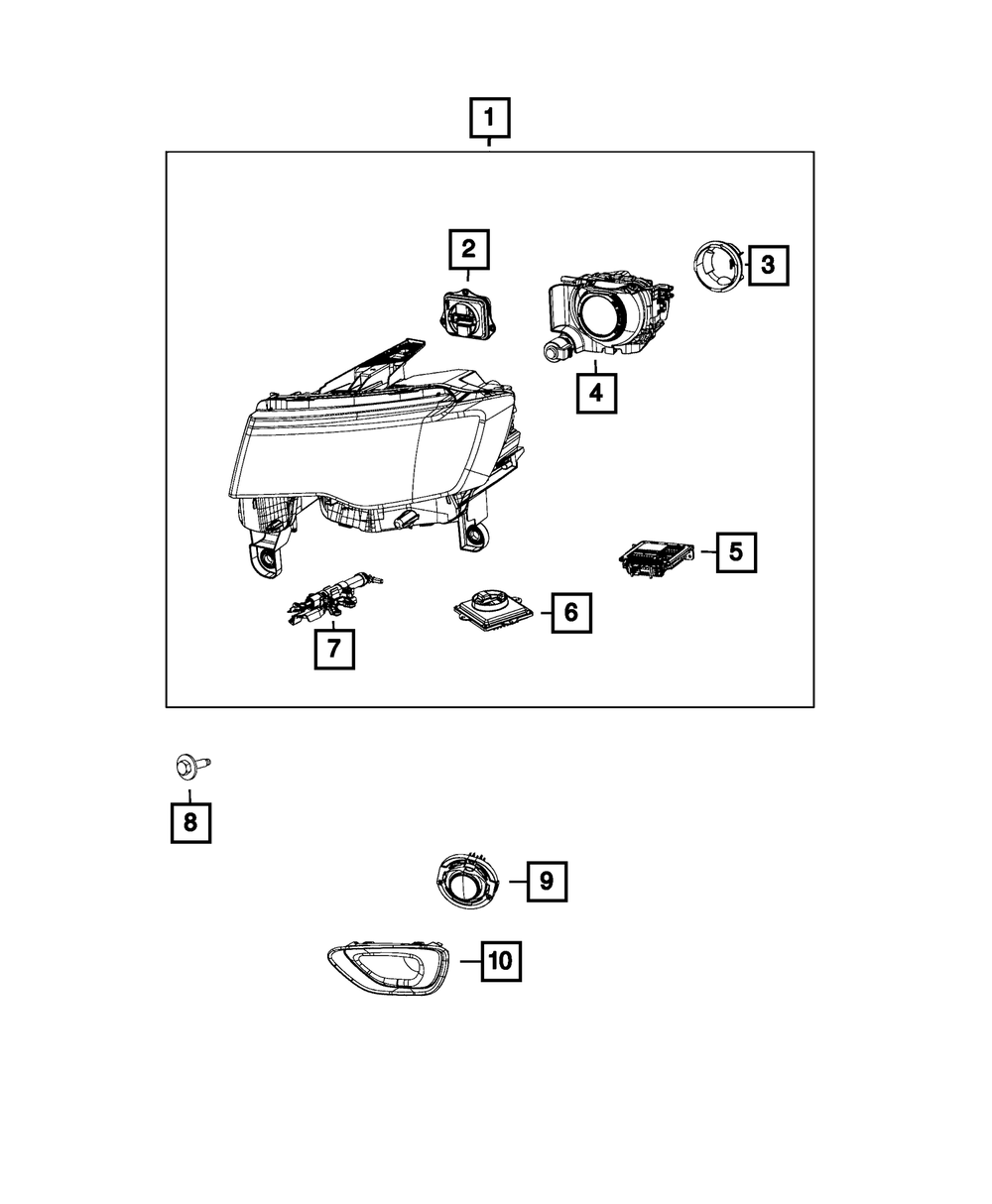 68266660AI - Headlamp, Right 2017-2018 Jeep Grand Cherokee | The