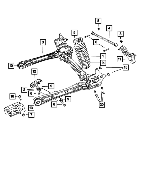 Rear Suspension and Cradle for 2009 Chrysler Town & Country #0