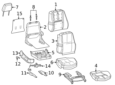 Passenger Seat Components for 2004 Pontiac Grand Prix #1