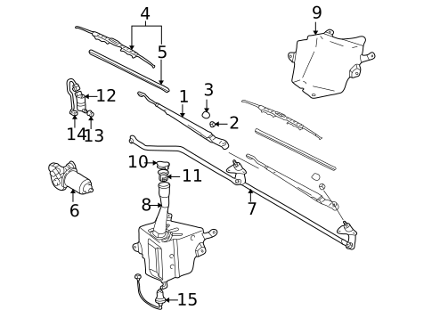 Wiper & Washer Components for 1996 Toyota Tacoma #1