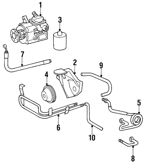 Pump & Hoses for 1993 Mercedes-Benz 400E #0