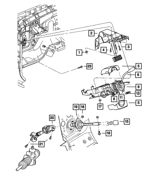 Steering Column and Intermediate Shaft for 2009 Dodge Dakota #0