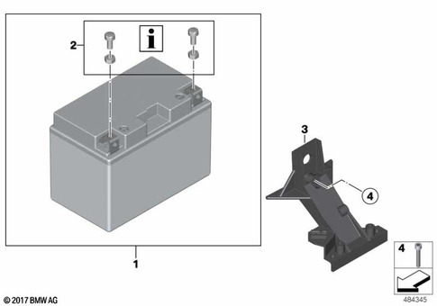 Battery with Bracket for 2008 BMW-Motorrad HP2 Sport #1