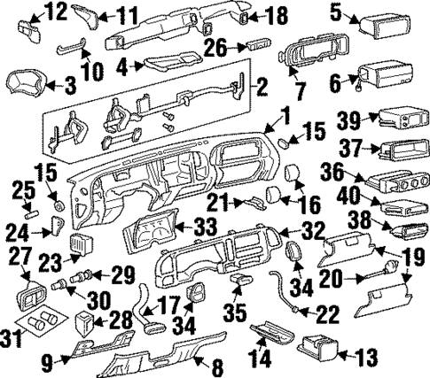 Cluster & Switches for 1997 Chevrolet Suburban K2500 #0