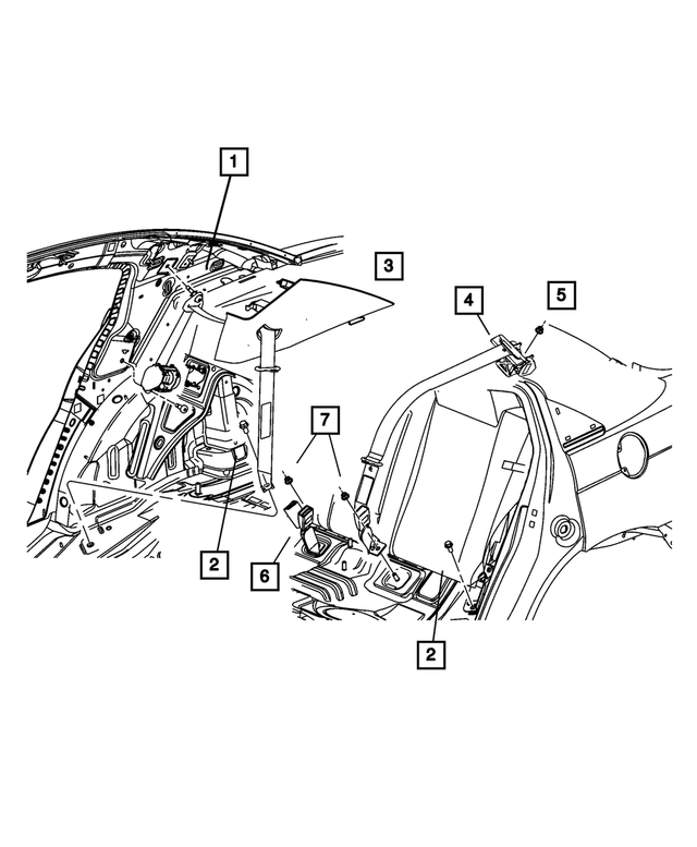 « YX421T1AB – Interior Trim : Rétract Ceint Secur, Côté Droit pour Mopar Image »