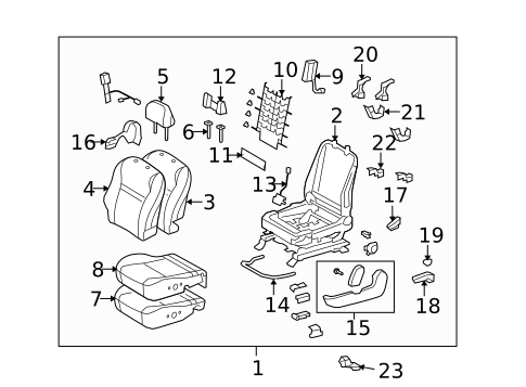 Driver Seat Components for 2010 Toyota Matrix #0