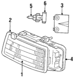 4388556 - Electrical: Headlamp Assembly Adapter for Chrysler: LeBaron | Dodge: Spirit Image
