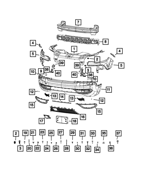 Front Bumper and Fascia for 2019 Jeep Cherokee #1