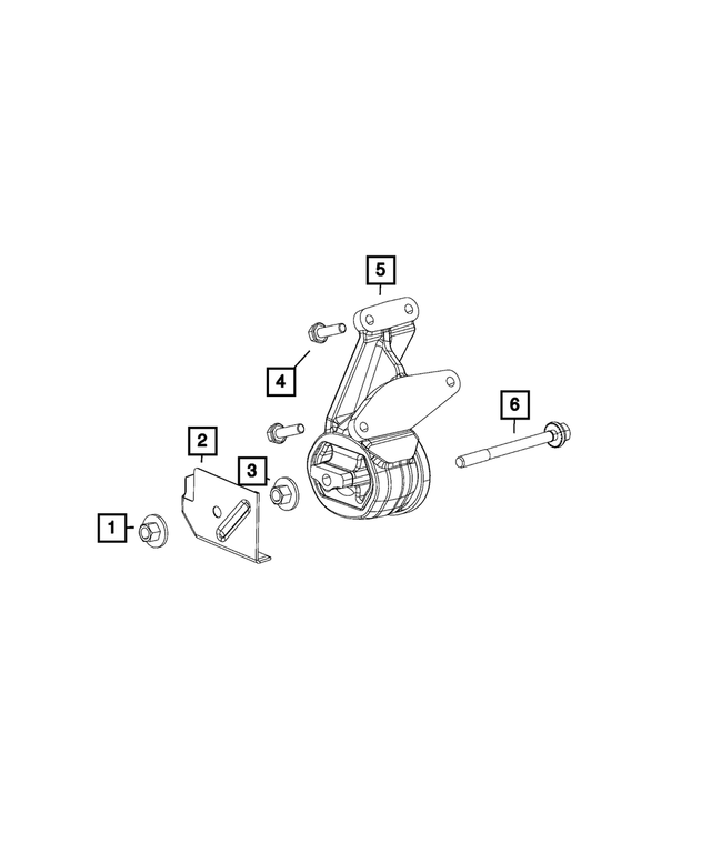 6101688 - Engine: Hex Lock Nut, Mounting for Dodge: Ram 1500 | Jeep: Cherokee, Commander, Grand Cherokee, Grand Wagoneer, Wagoneer | Ram: 1500, 1500 Classic Image