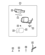 68569604AA - Doors, Door Mirrors and Related Parts: Outside Rearview Mirror, Right for Ram: 3500 Image