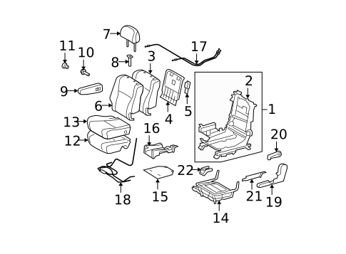 Second Row Seats for 2010 Toyota Highlander #1