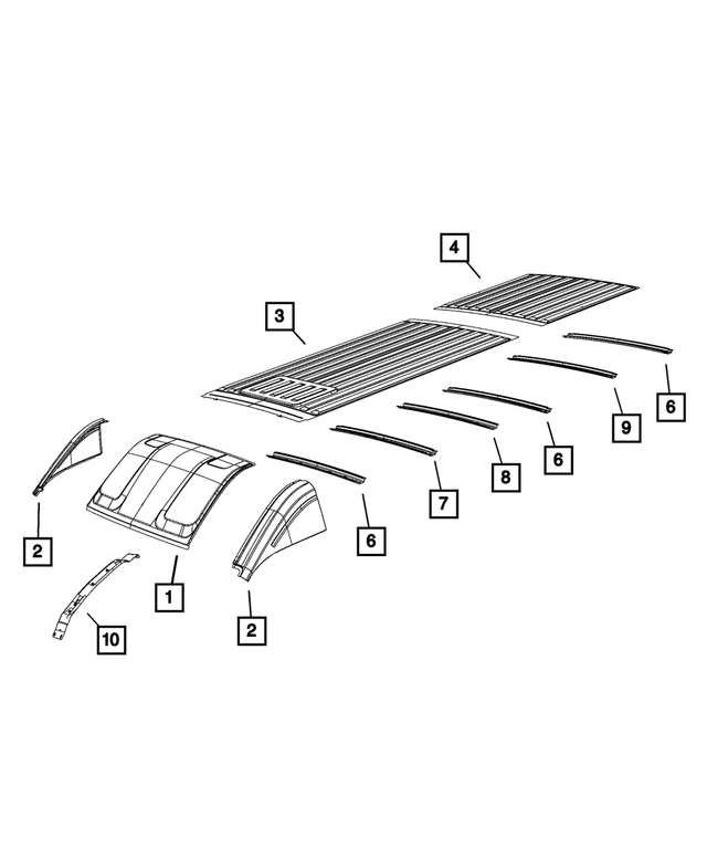 « 68134085AA – Body Sheet Metal Except Doors : Côté Toit Panneau, Côté Gauche pour Mopar Image »