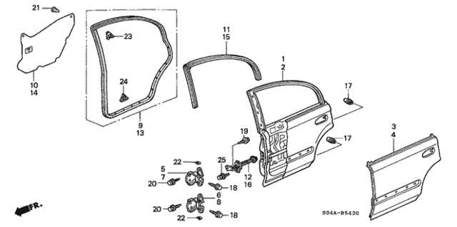 Rear Door Panels for 1998 Honda Civic #0