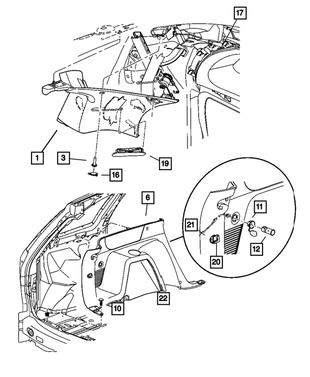 XK55TL2AB - : D Pillar Plug, Left for Mopar Image