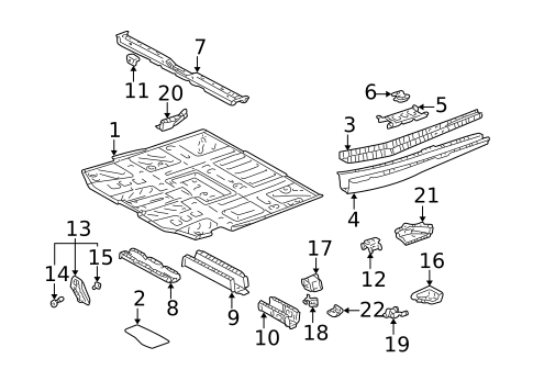 Floor & Rails for 2001 Toyota Sienna #0