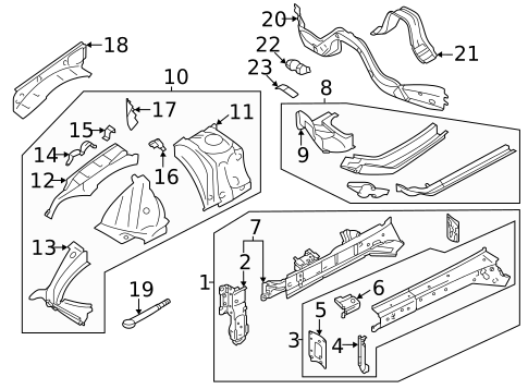 Structural Components & Rails for 2021 Subaru Legacy #0