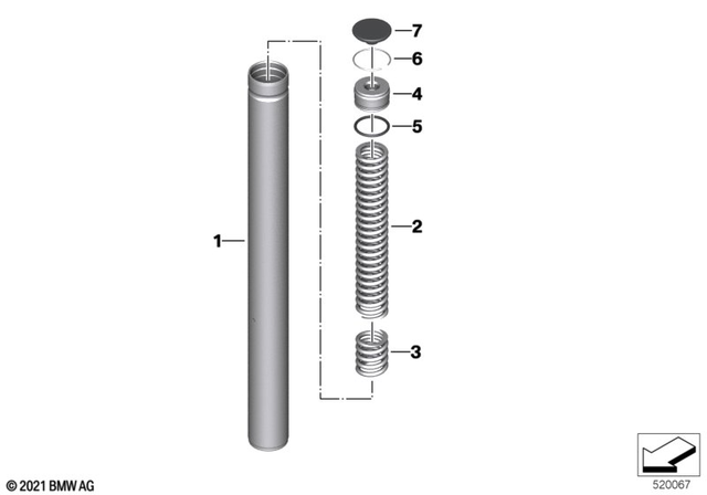 31427924096 - Front Axle, Front Suspension: Stanchion -  for BMW-Motorrad Image